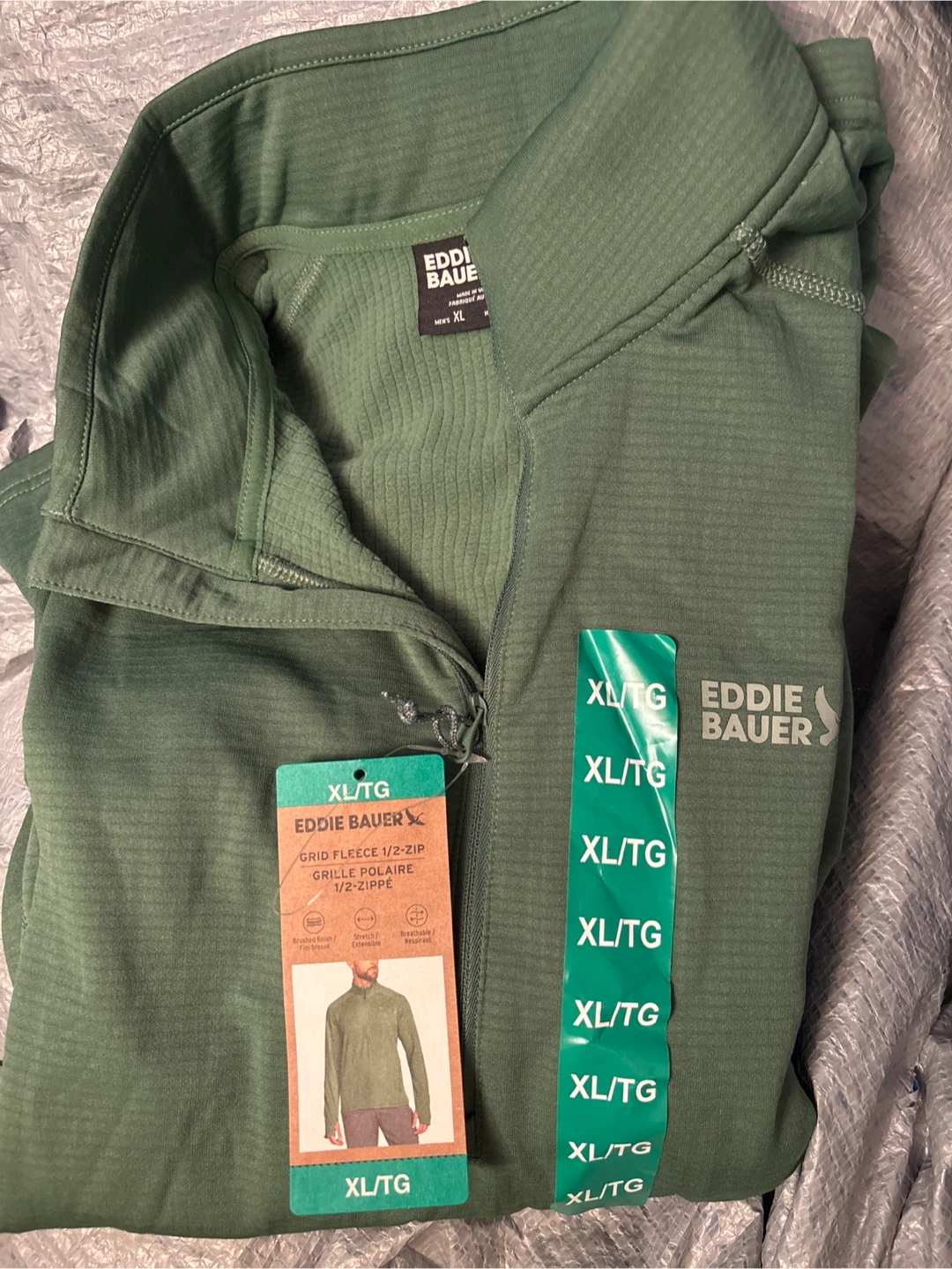 Eddie Bauer Grid Fleece 1/2-Zip XL
