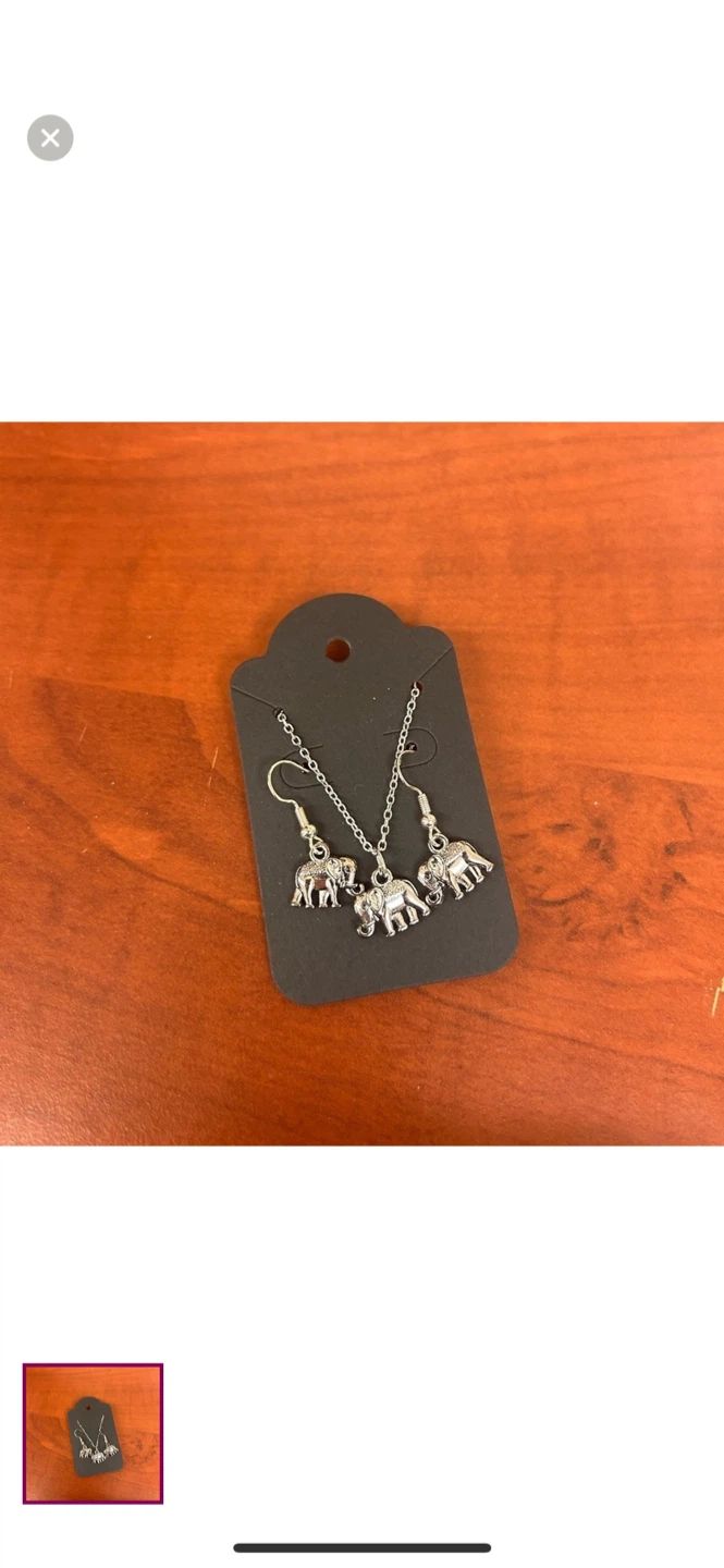 Elephant Necklace and Earring Set