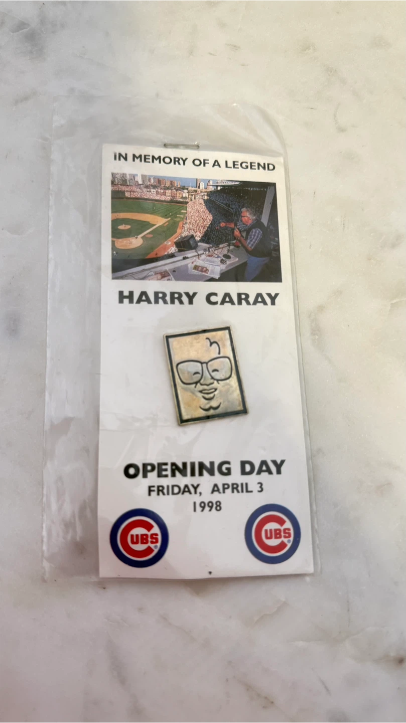 Harry Caray Cubs Pin - Opening Day 1998