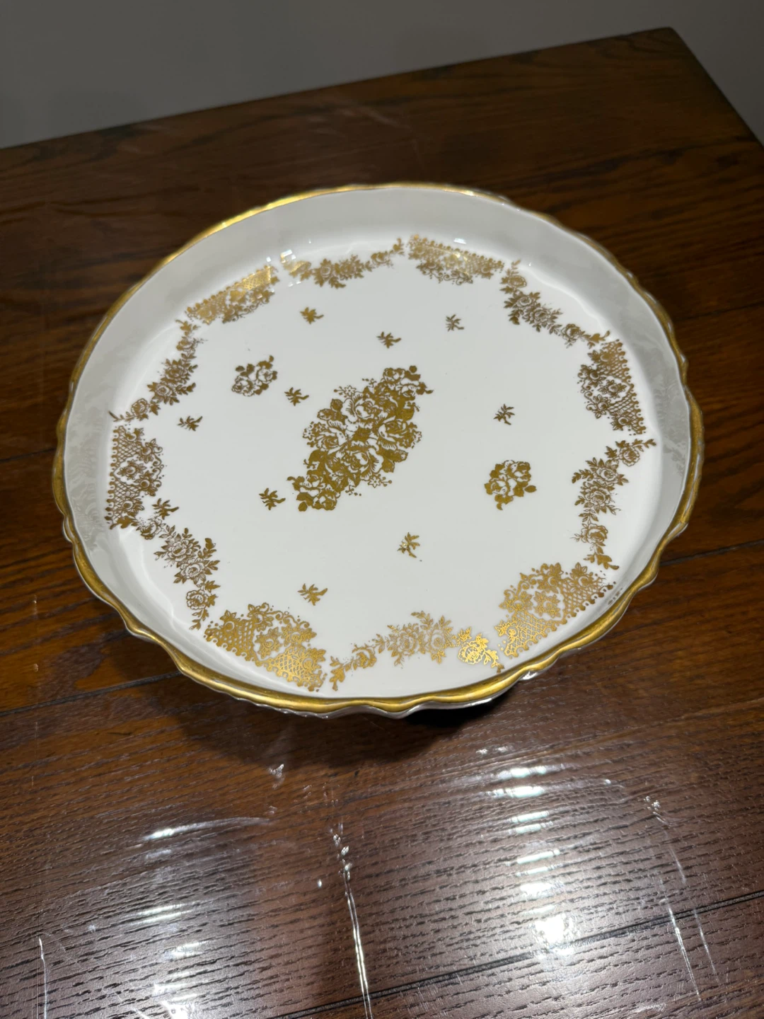 Vintage Porcelain de France pedestal cake stand - photo 2