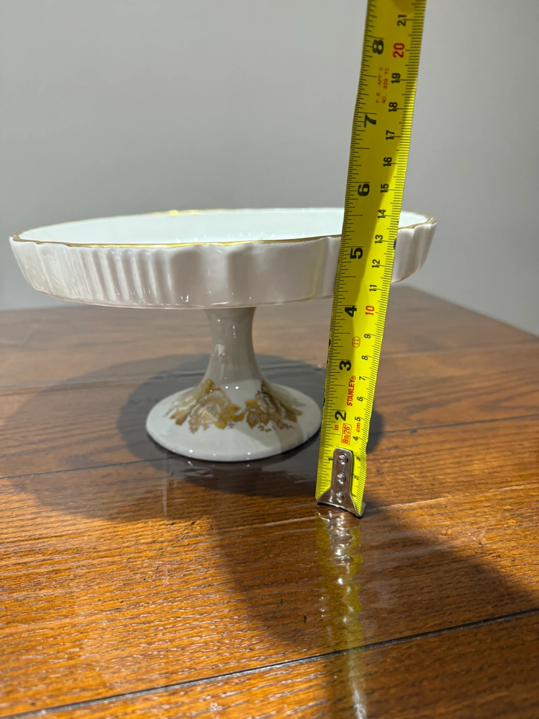 Vintage Porcelain de France pedestal cake stand - photo 3