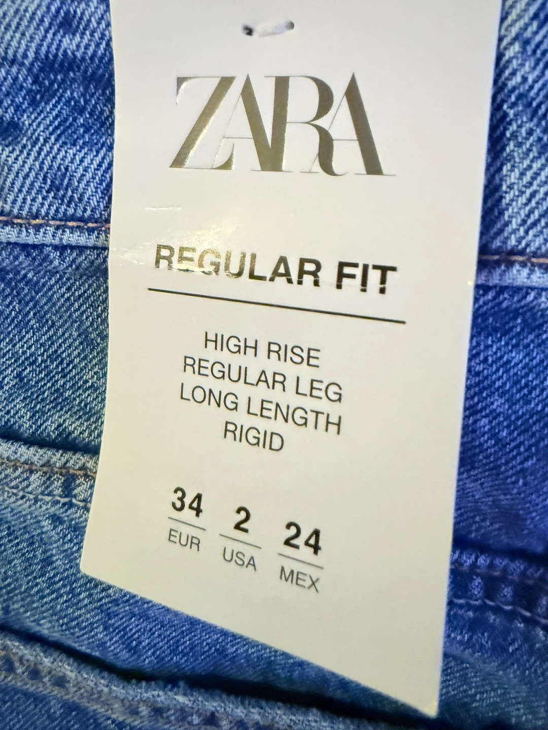 Zara Regular Fit High Rise Jeans - Size 34