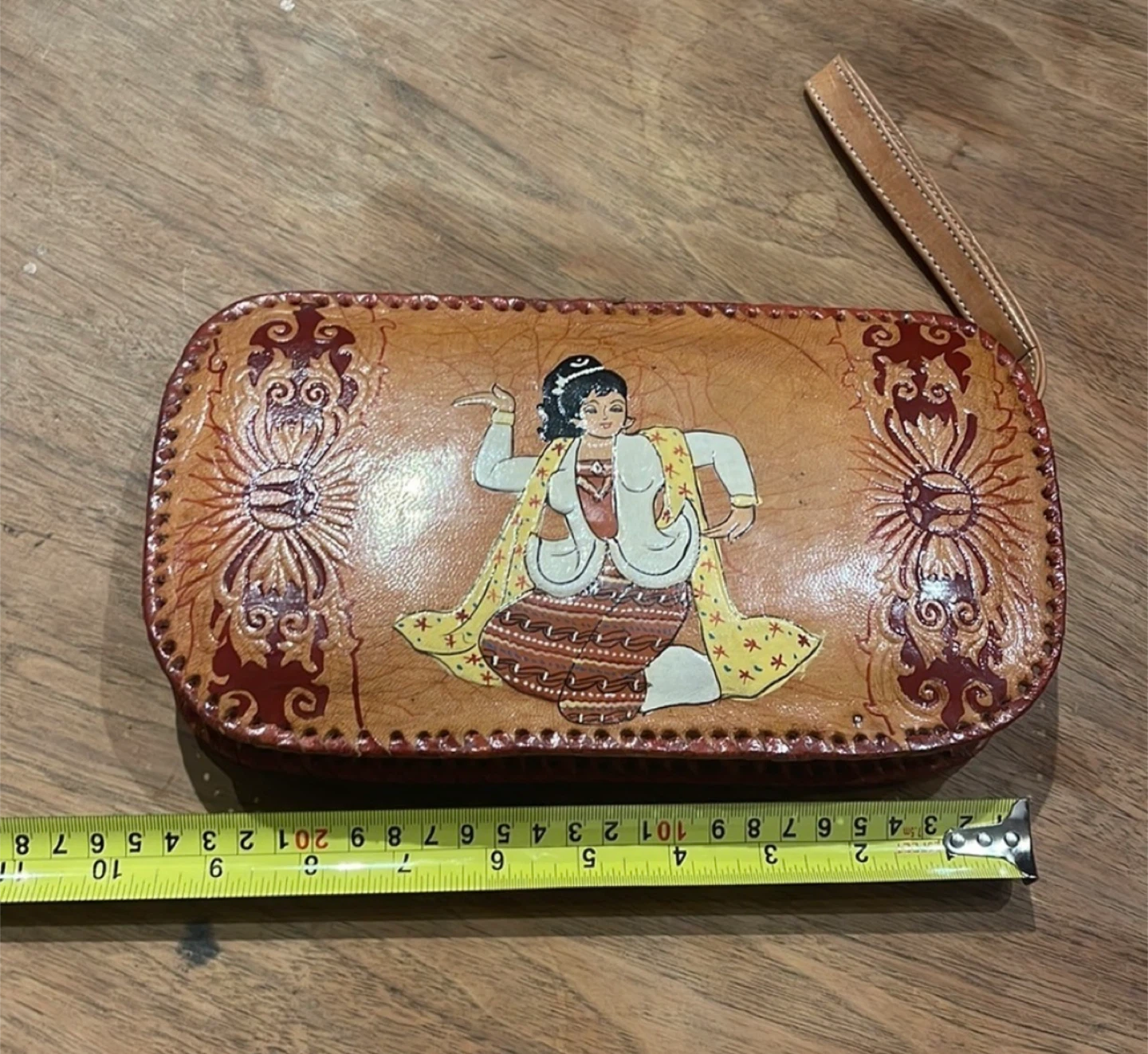 Handmade Leather Clutch with Burmese Dancer Design - photo 5