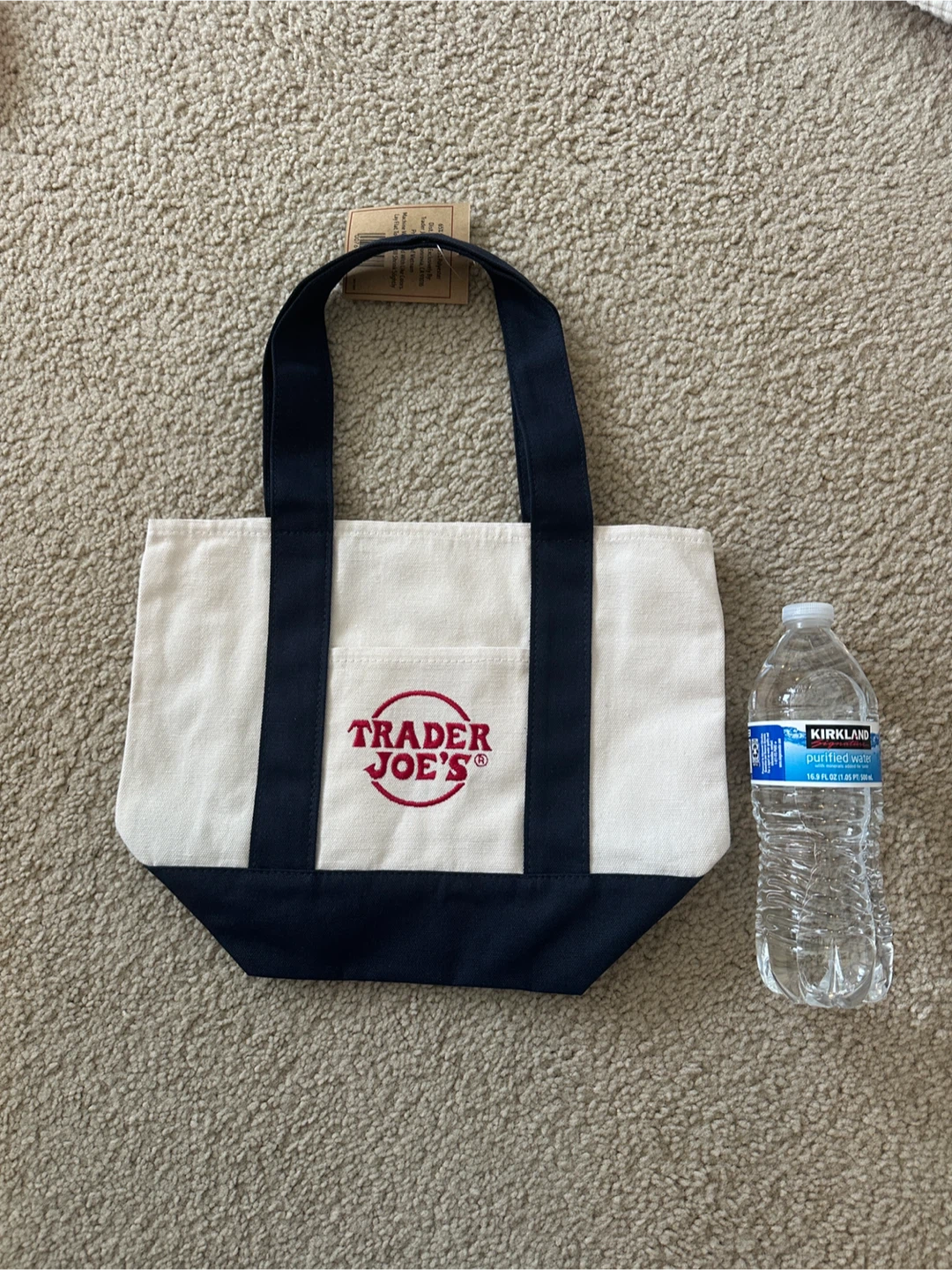 Trader Joe's Mini Canvas Tote Bags - Navy, Red, Green, Yellow