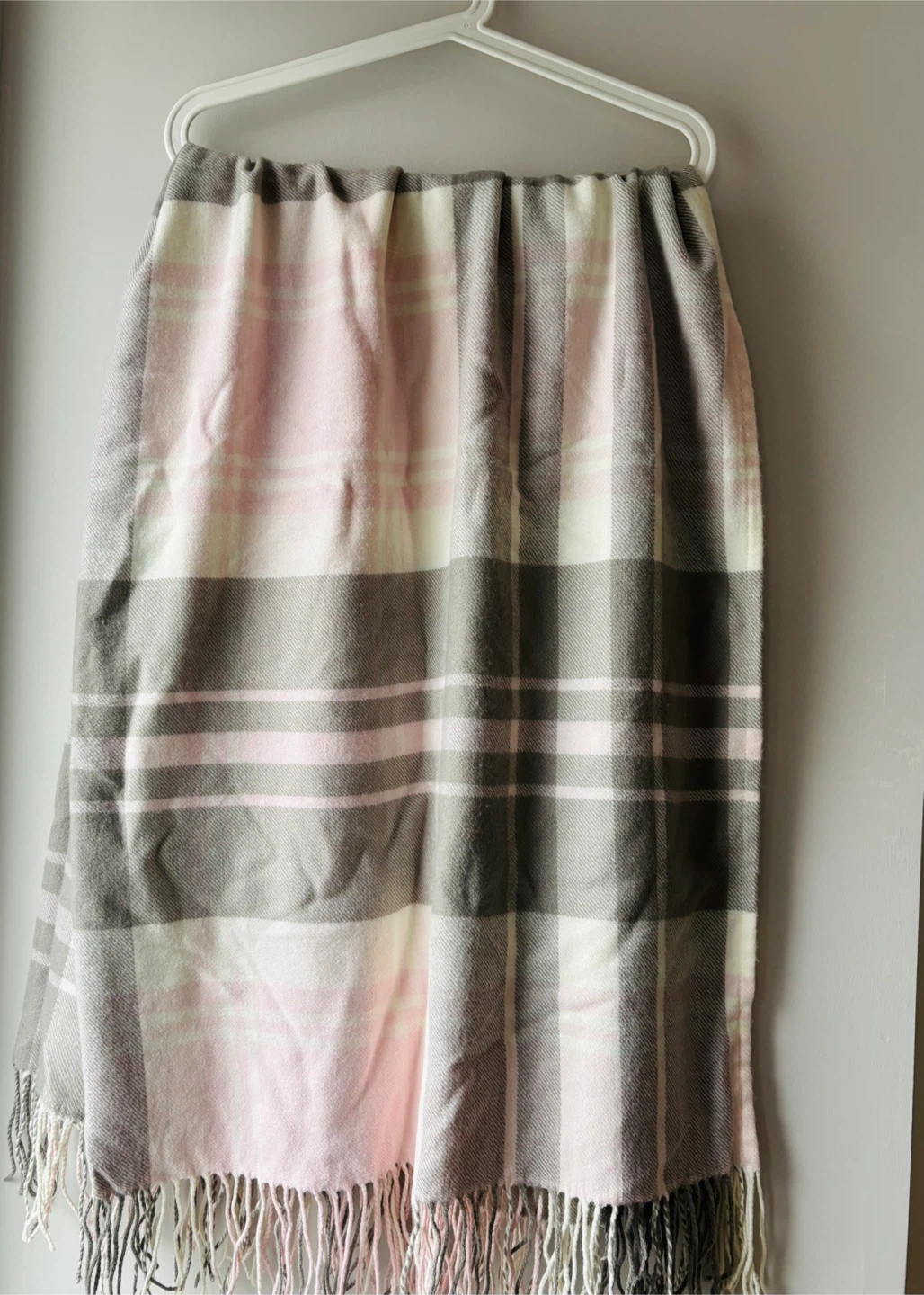 Indigo Pink & Grey Plaid Throw Blanket