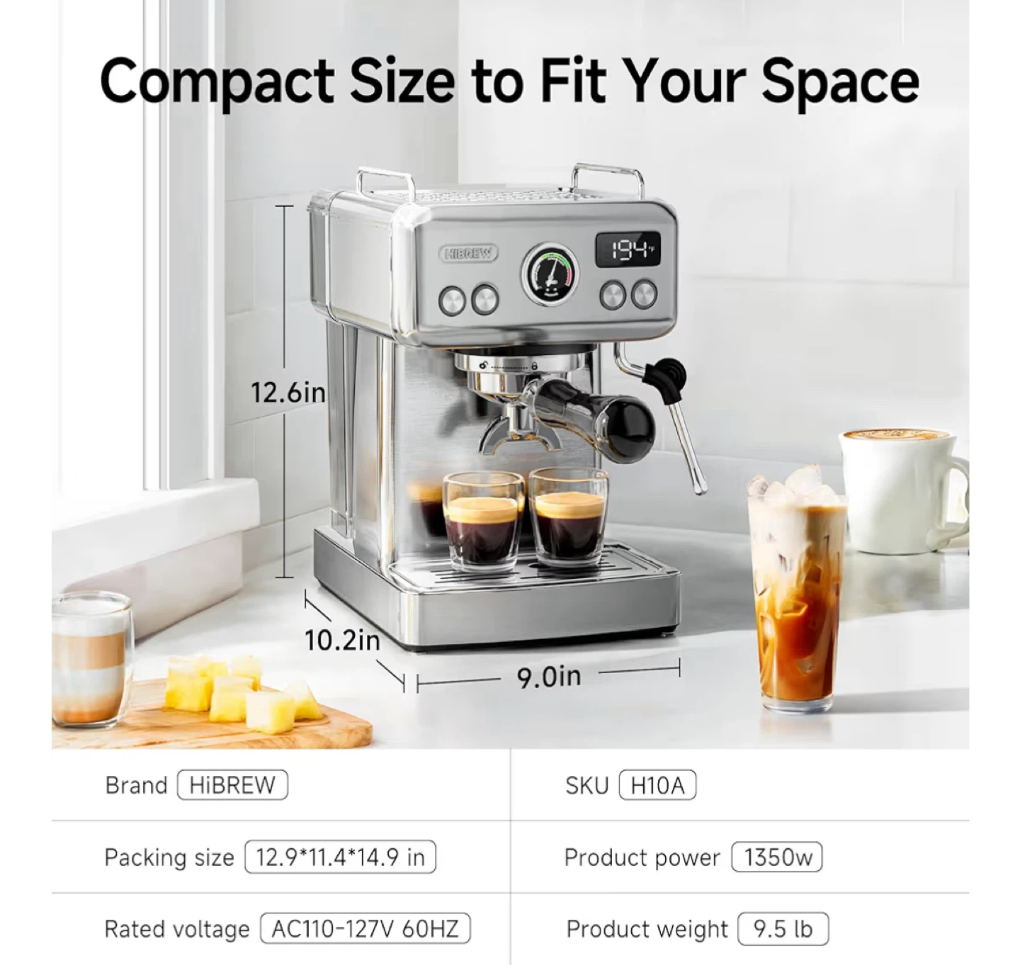 🌱HIBREW H10A Professional Semi-Automatic Espresso Machine - photo 3