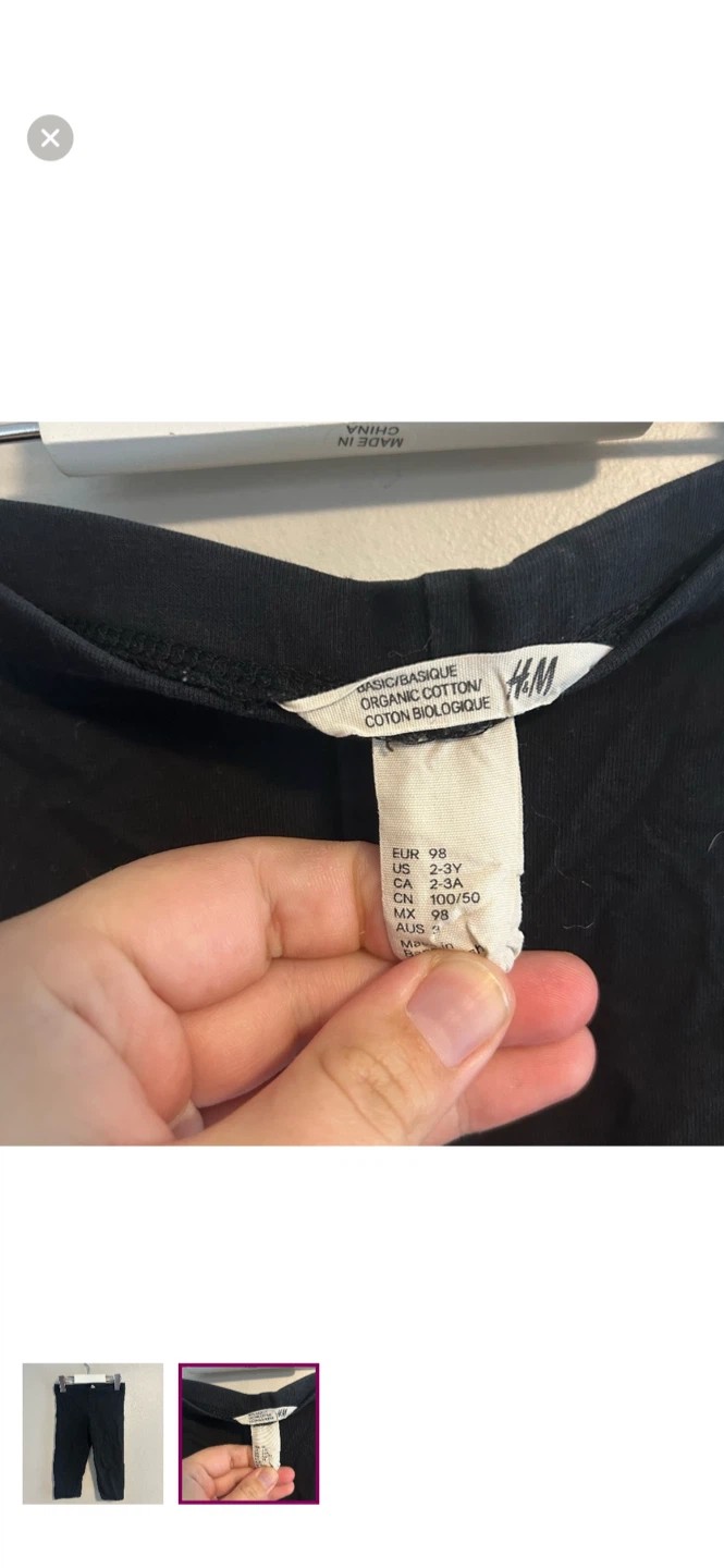 H&M Black Leggings Size 2-3Y - photo 2