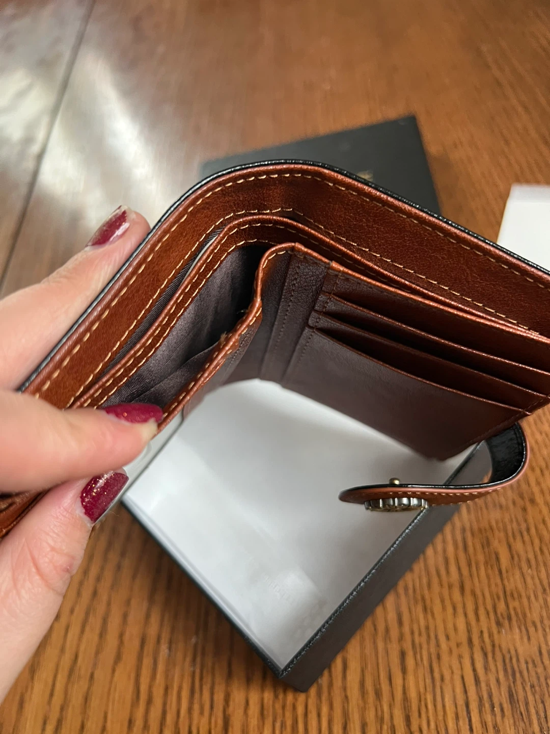 VEESKYEE Brown & Black RFID Wallet with Box - photo 3