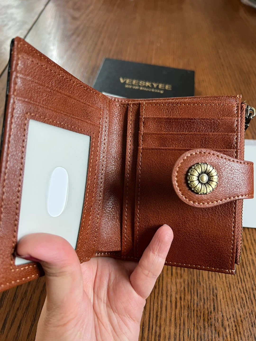 VEESKYEE Brown & Black RFID Wallet with Box - photo 2