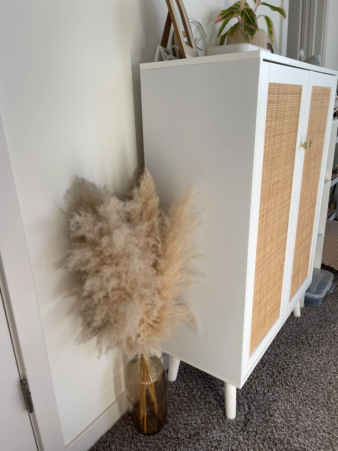White Cabinet with Rattan Doors - photo 2