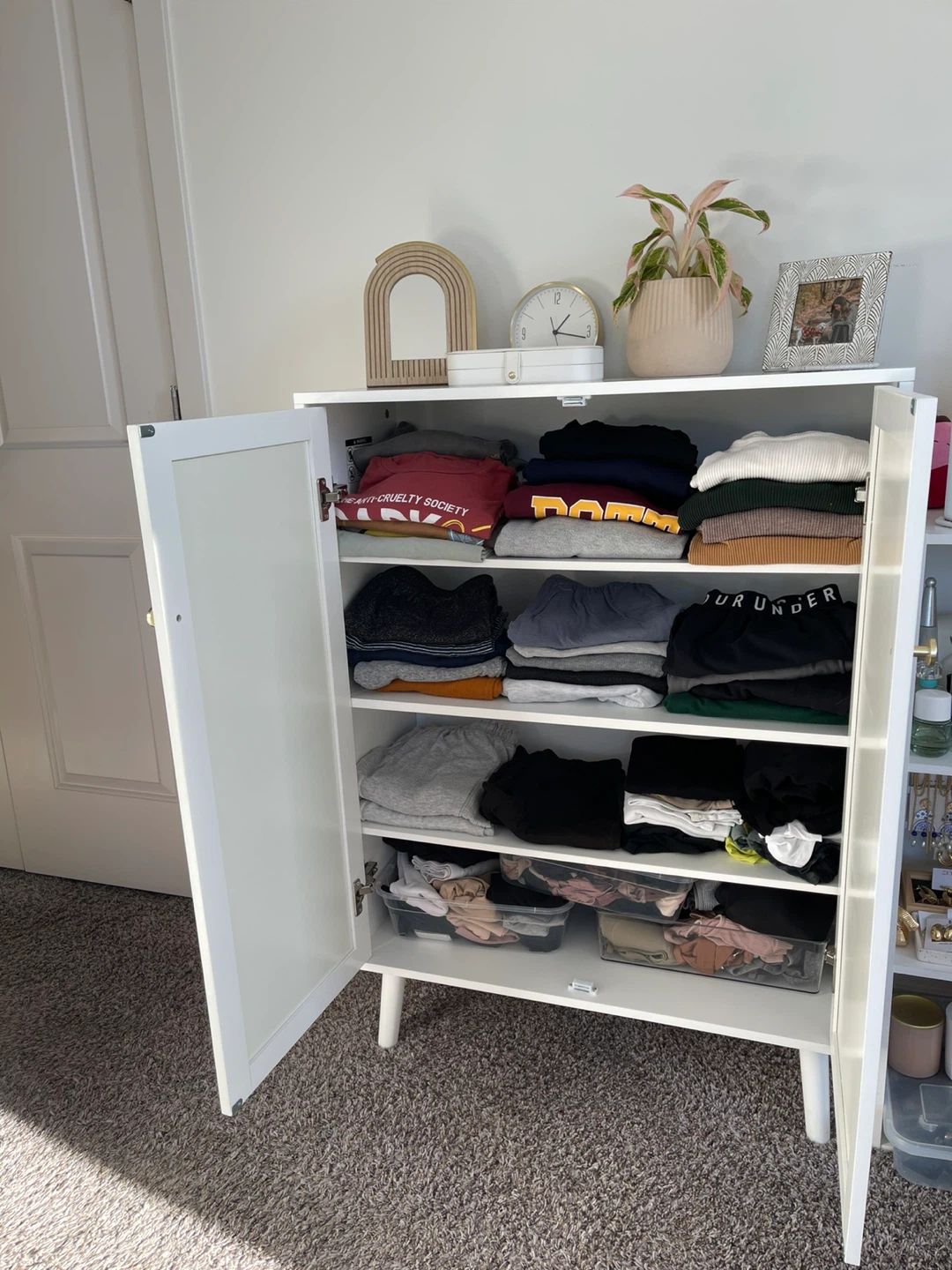 White Cabinet with Rattan Doors - photo 3