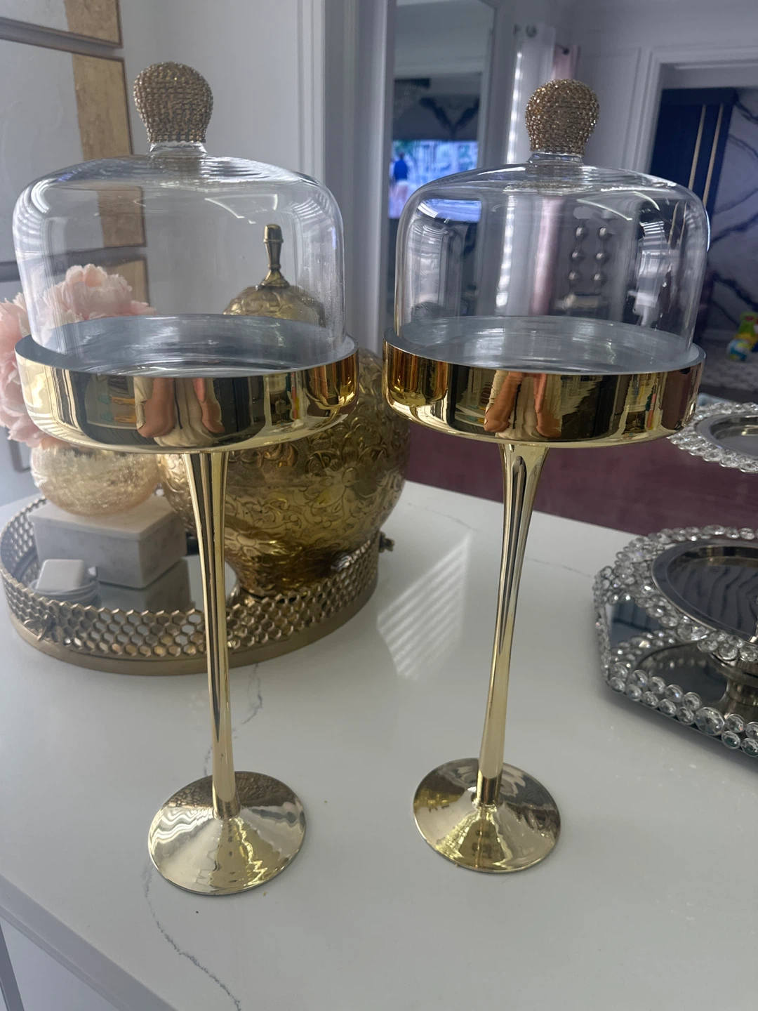 Gold Pedestal Dessert Stands (Set of 2)