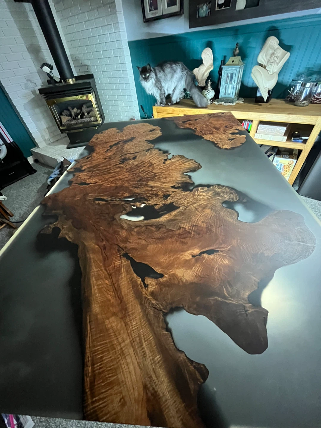 Unique Wood & Resin Dining Table