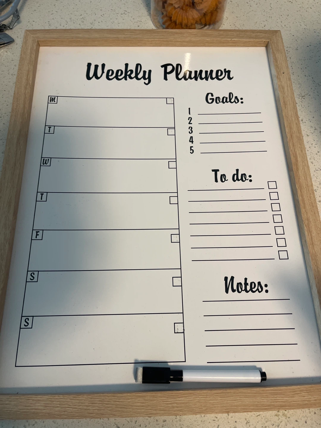 Weekly Planner Whiteboard with Marker