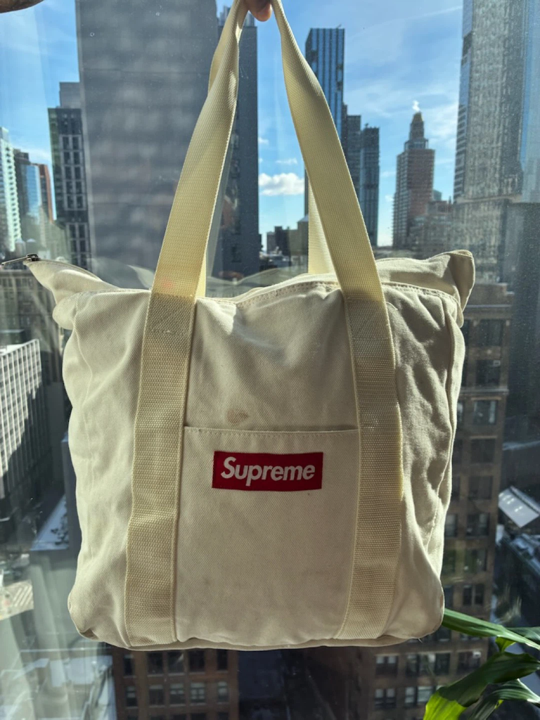 Supreme Canvas Tote Bag White
