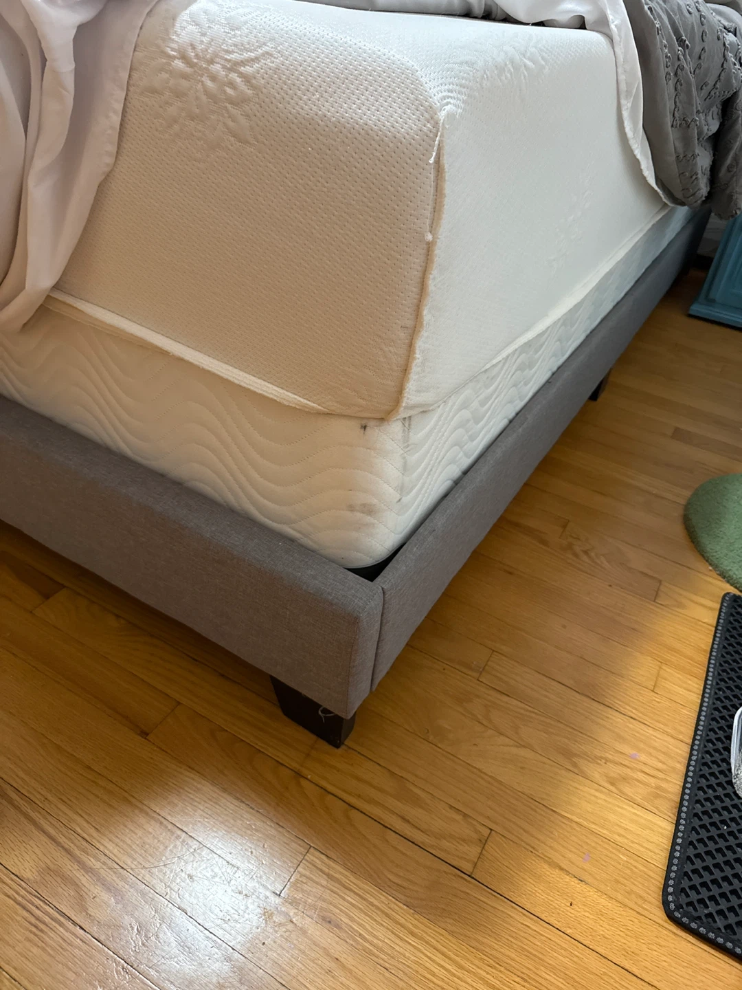 Gray Upholstered Queen Bed - photo 3