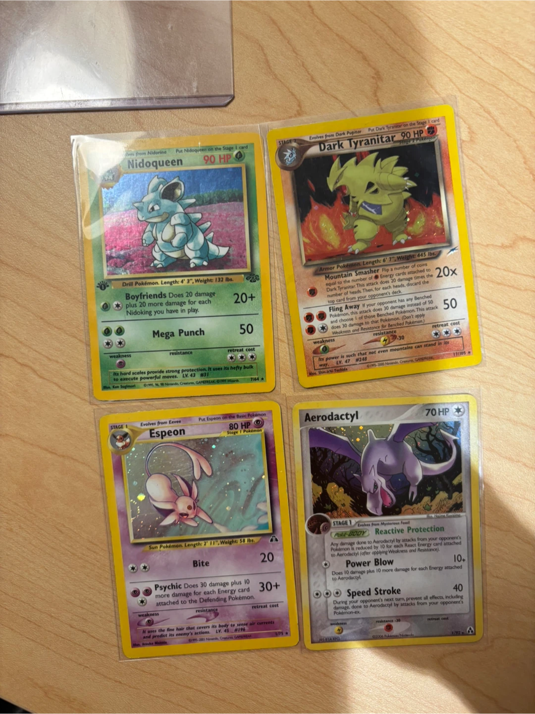 Pokémon Vintage Cards: Tyranitar, Espeon, Nidoqueen, Aerodactyl