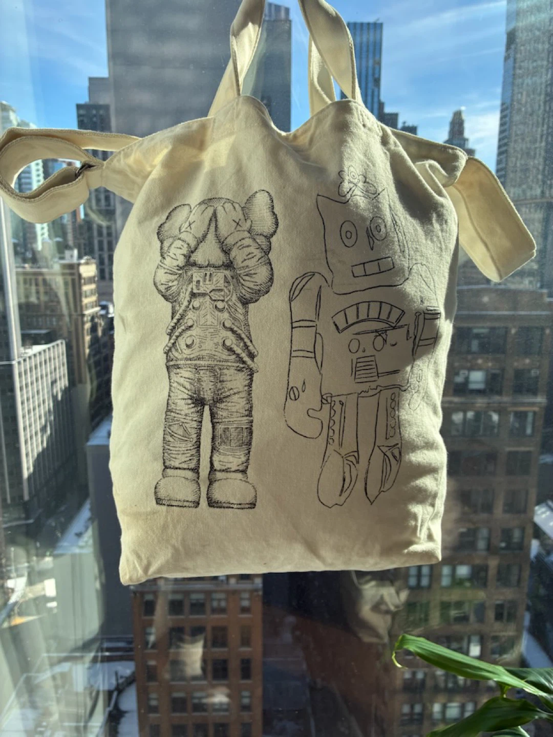 KAWS + WARHOL x UNIQLO 2WAY tote bag OFF WHITE Japan 2024