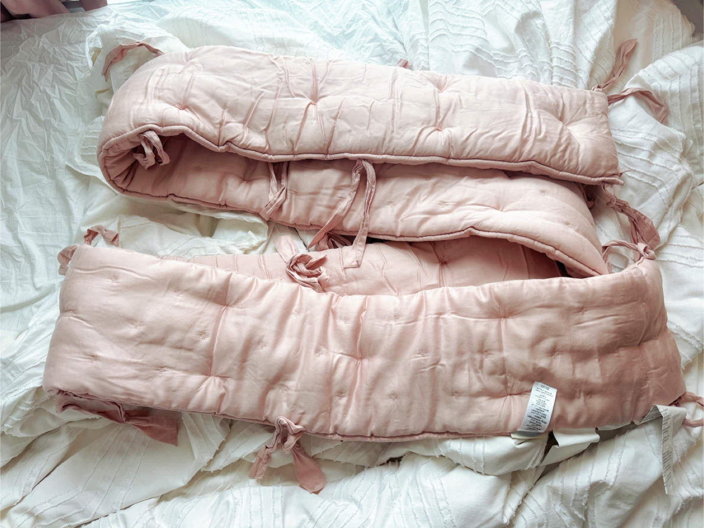 Pottery Barn Kids Blush Pink Crib Bumper - photo 2