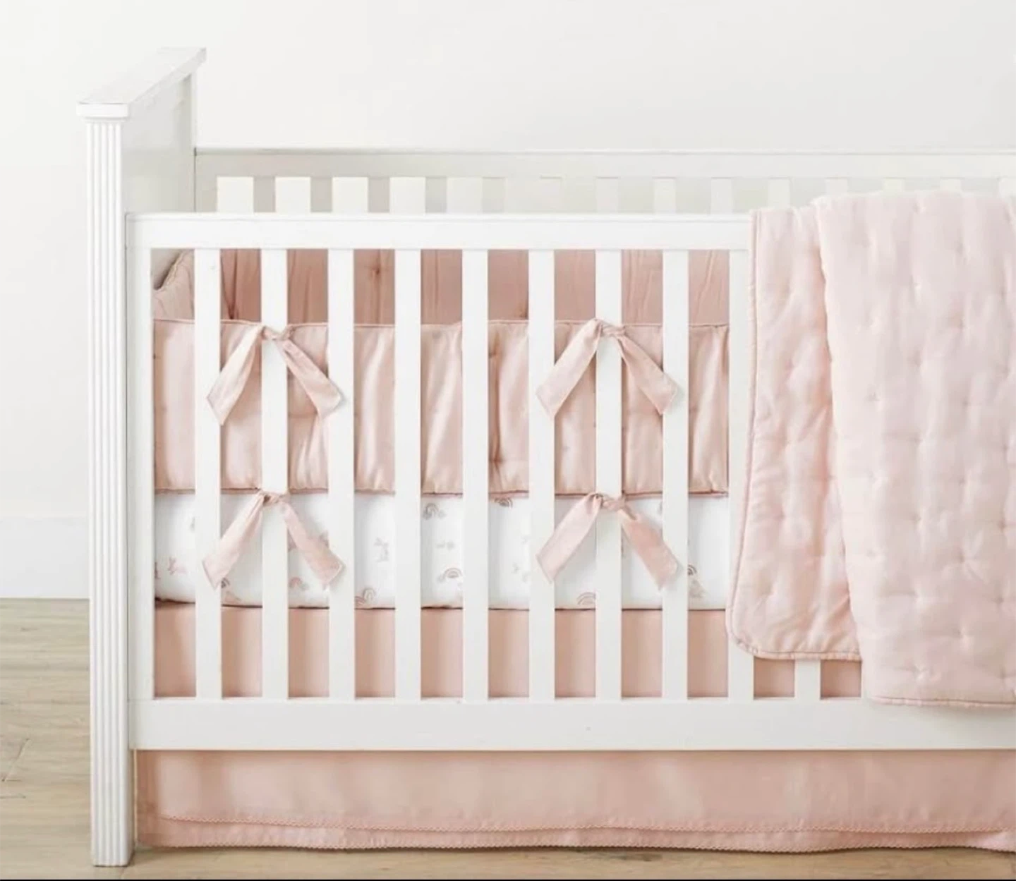 Pottery Barn Kids Blush Pink Crib Bumper - photo 5