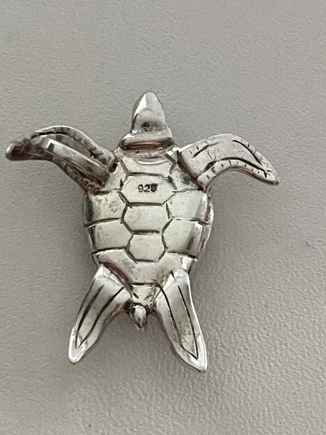 Sterling Silver Turtle Pendant with Purple Stone - photo 4