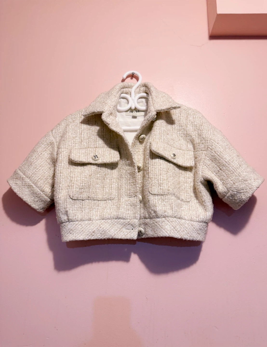 Beige Tweed Jacket.(6475621363)message
