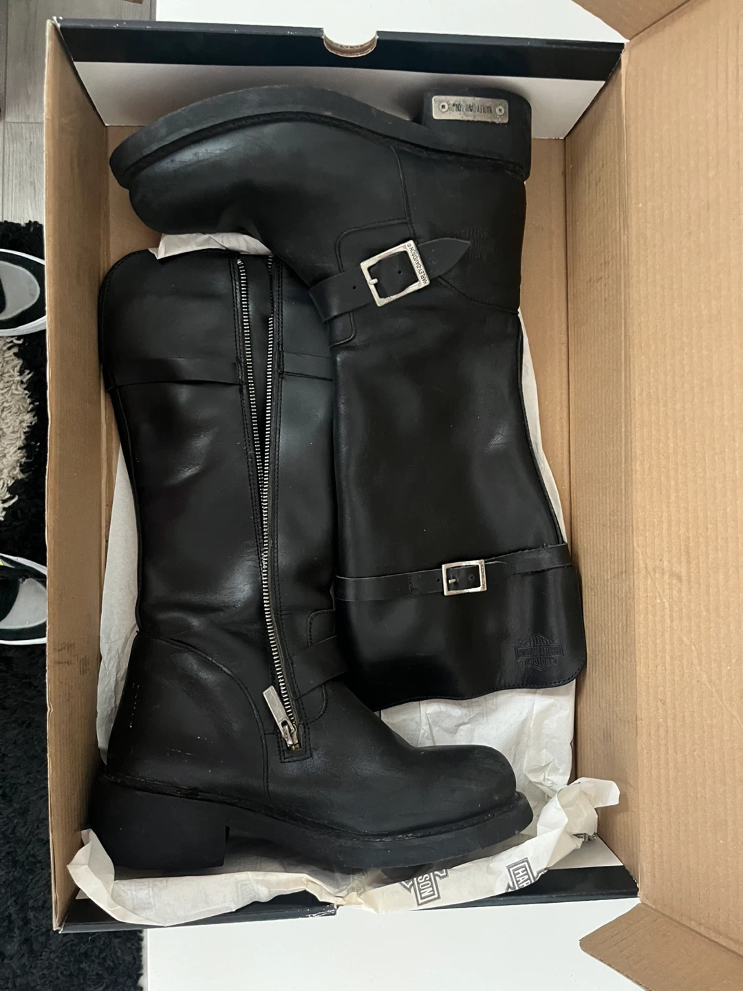 Harley-Davidson Black Leather Motorcycle Boots - photo 3