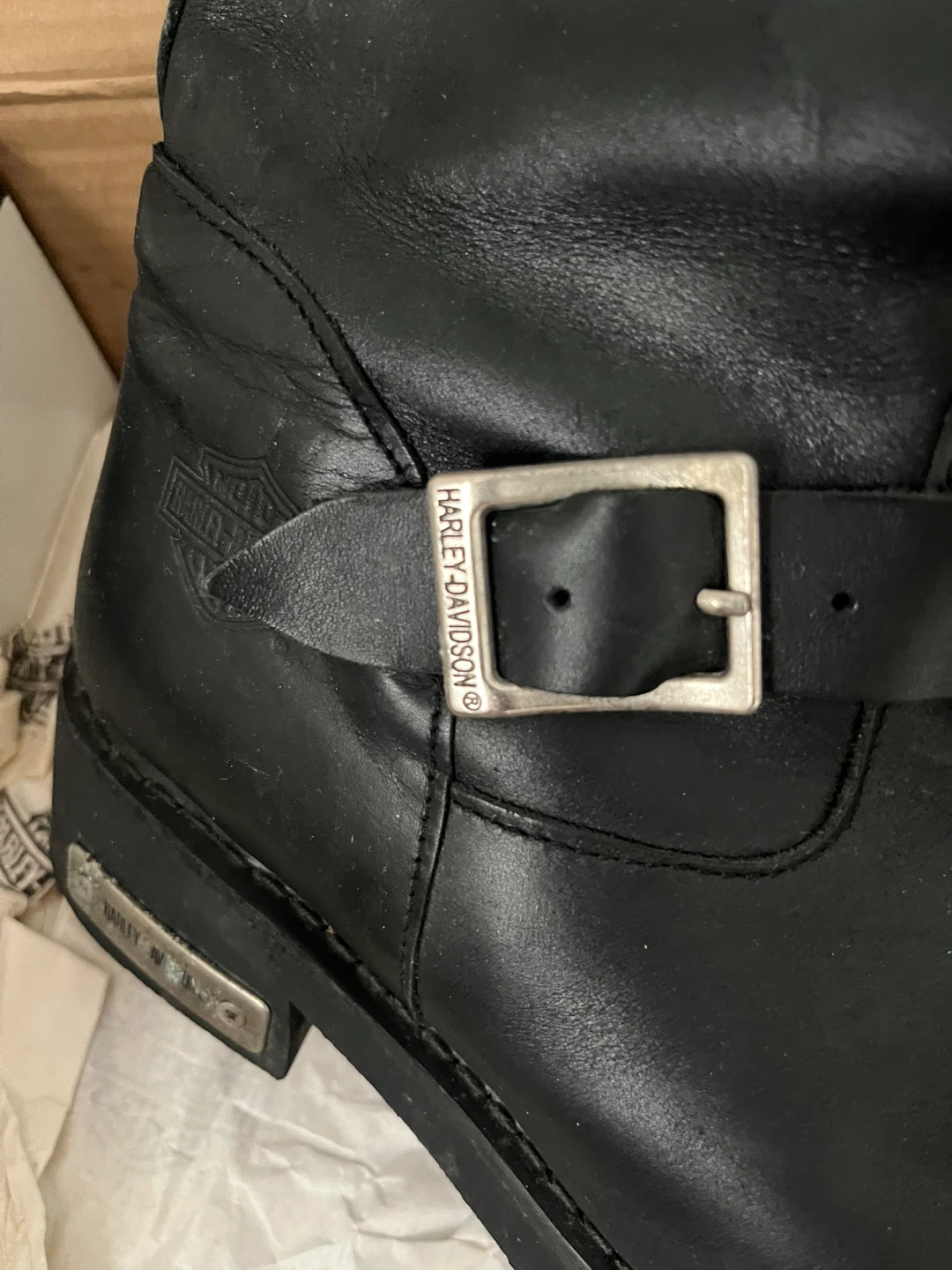 Harley-Davidson Black Leather Motorcycle Boots - photo 4