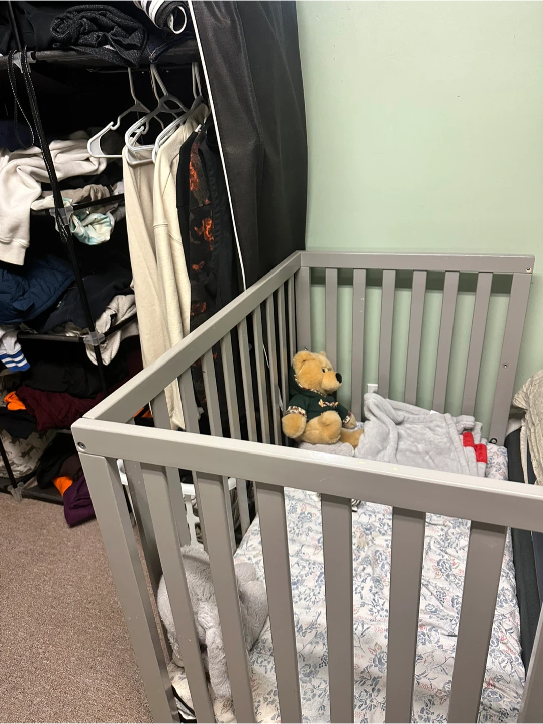 Grey Baby Crib