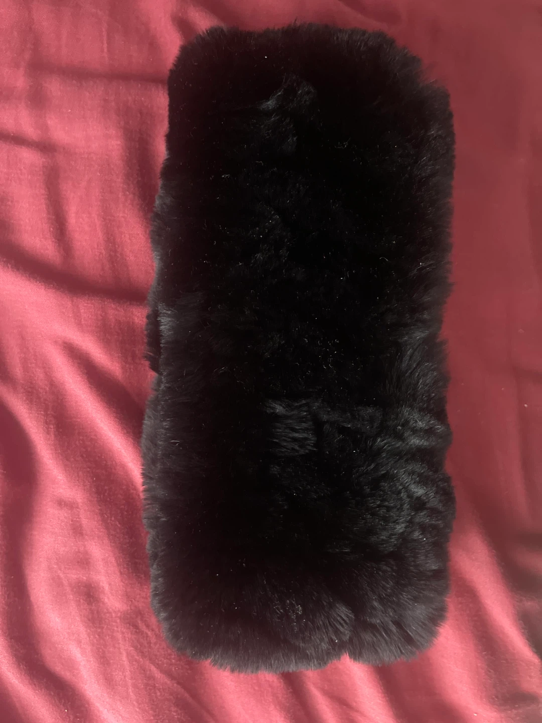 Black Genuine Rabbit Fur Headband