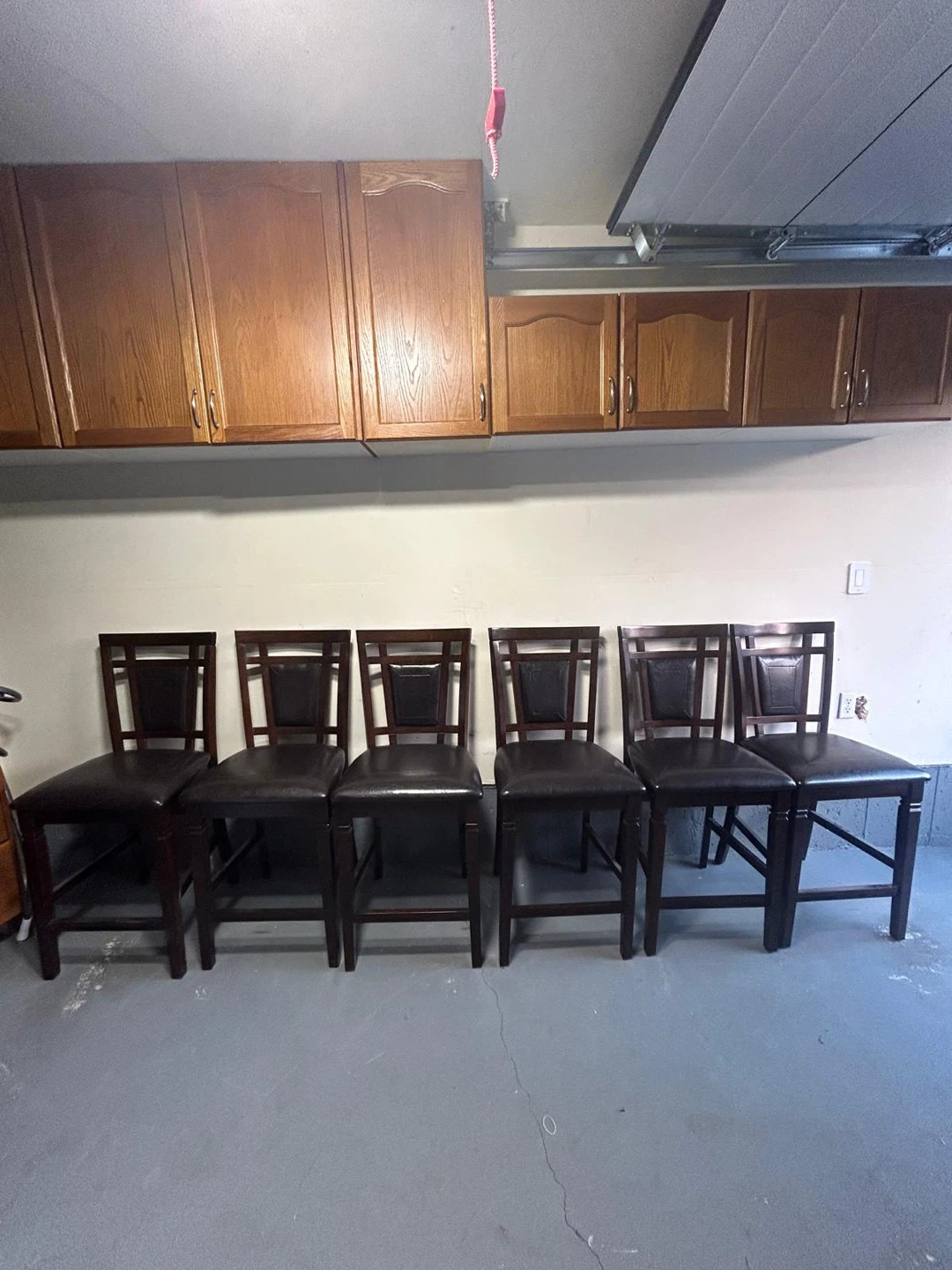 Set of 6 Dark Brown Bar Stools