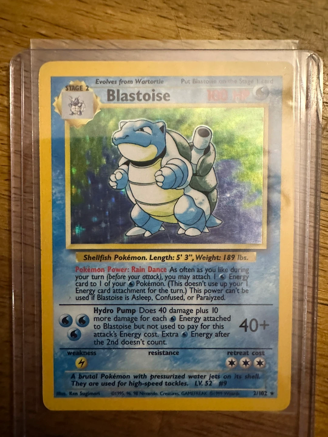 Baseset (Unlimited) Blastoise Holo Rare #002/102