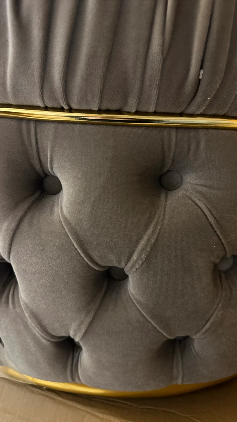 Grey Velvet Tufted Sofa set - photo 3