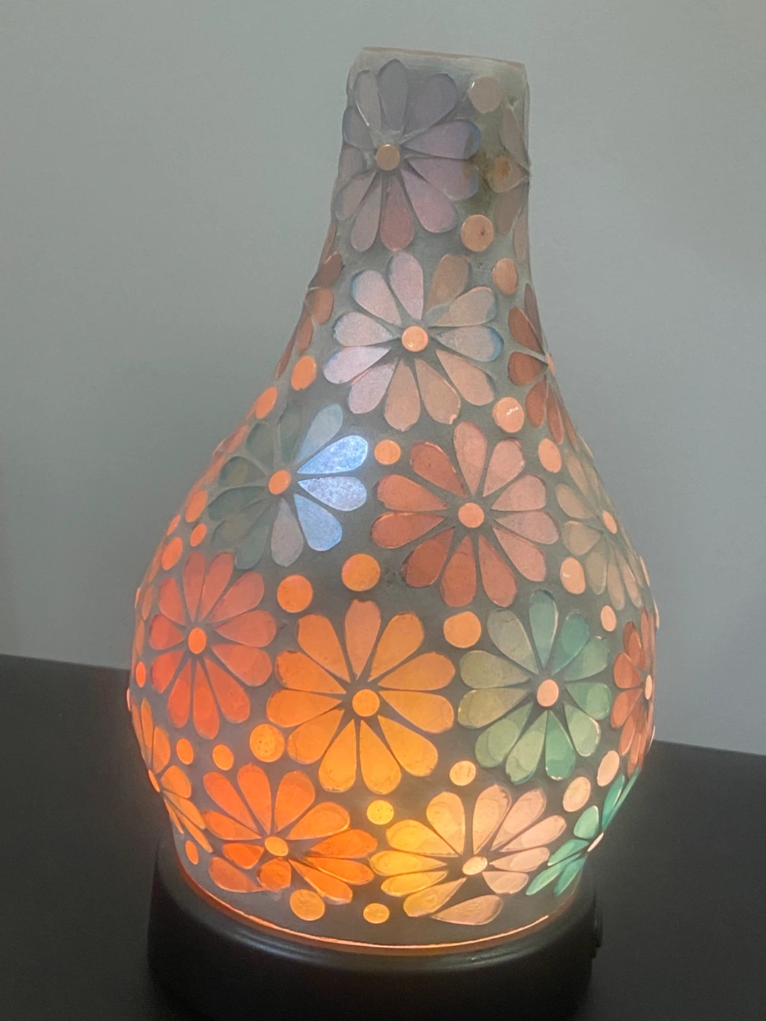 Mosaic Glass Vase Lamp & Humidifier - photo 2