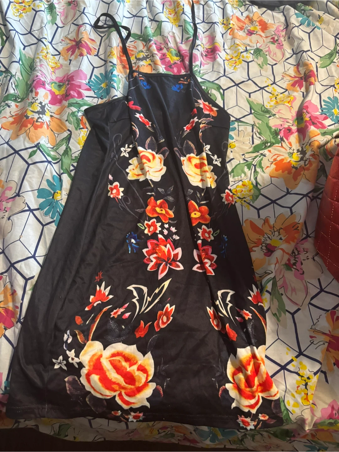 Floral Print Spaghetti Strap Dress