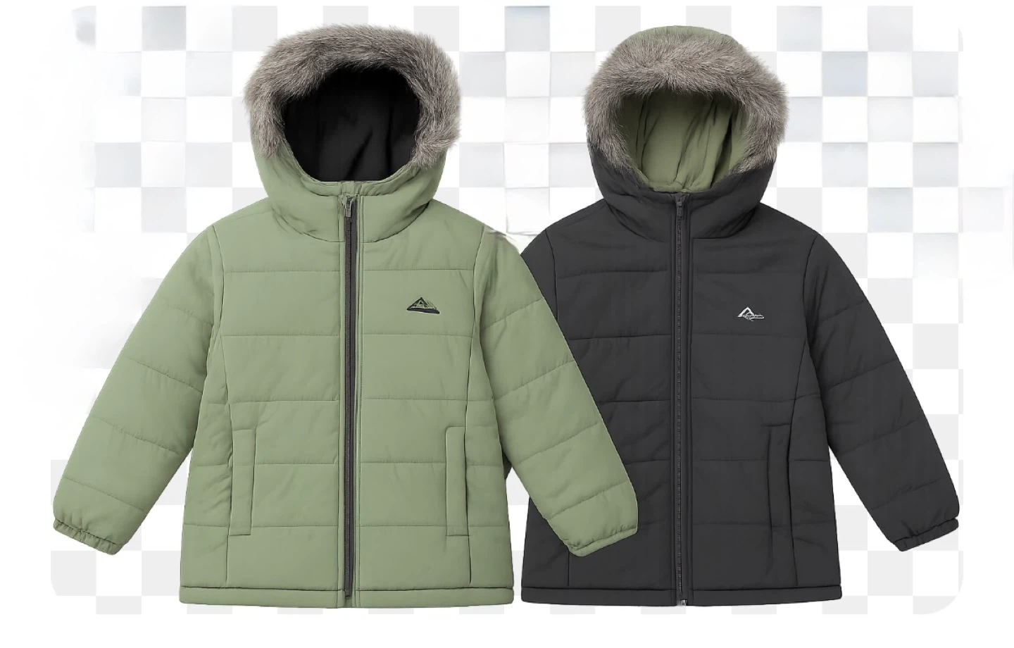 Jacket with Faux Fur Hood