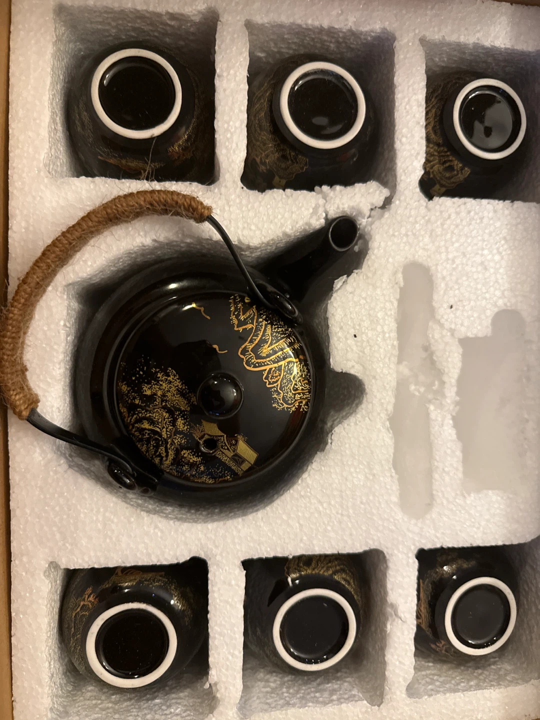 Tea Set - Black with Gold Detailing - photo 5