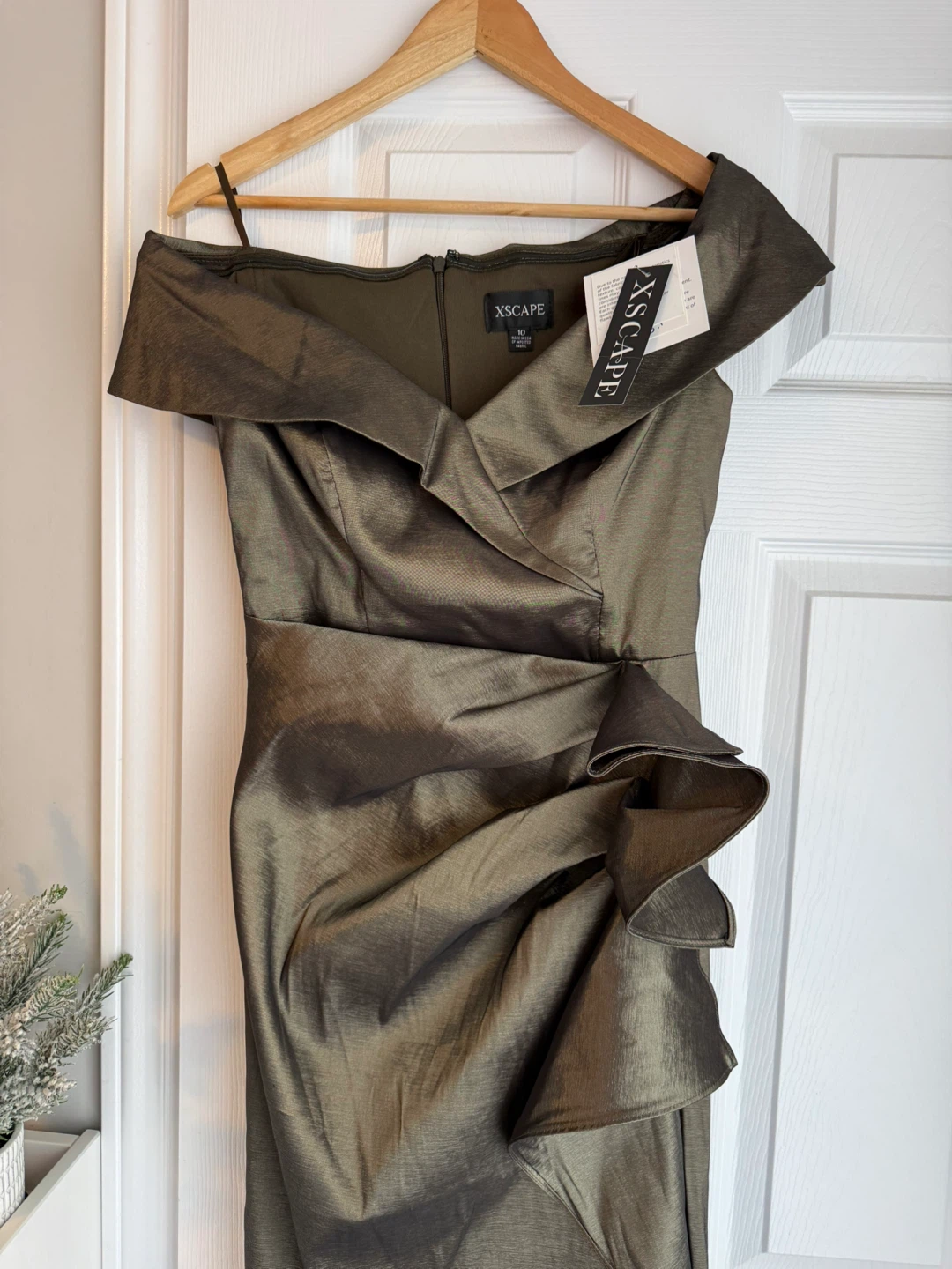 Xscape Olive Green Evening Gown - Size 10 - photo 2