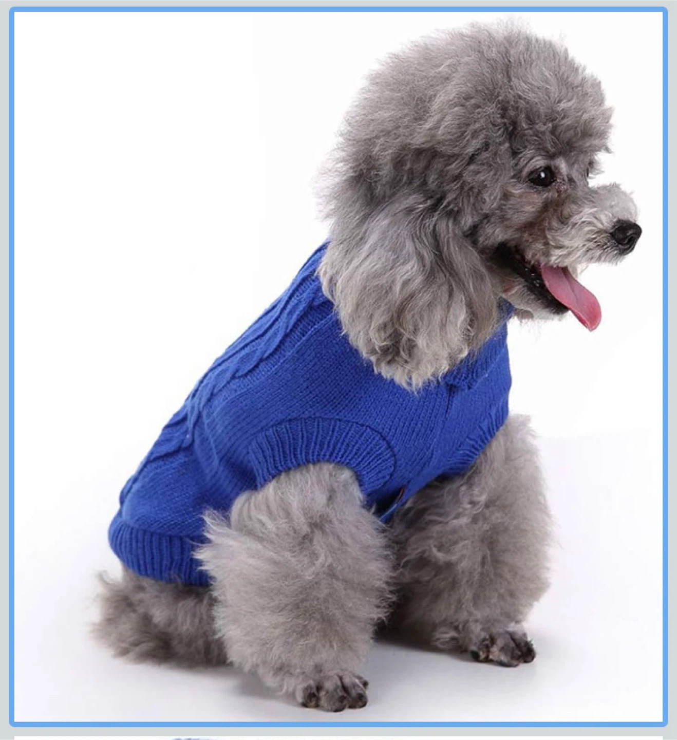 Blue Knit Dog Sweater, Size Small#gifting
