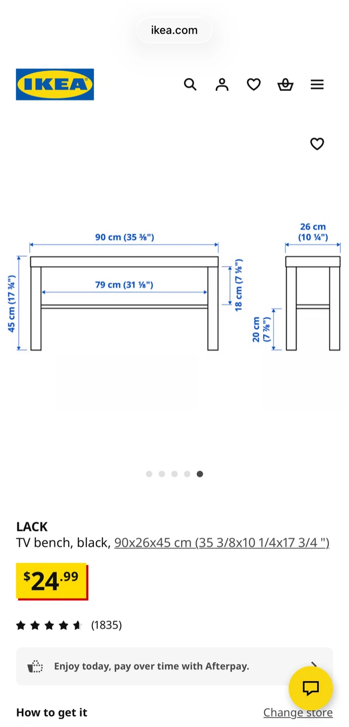 IKEA Lack TV Bench, Black - photo 3
