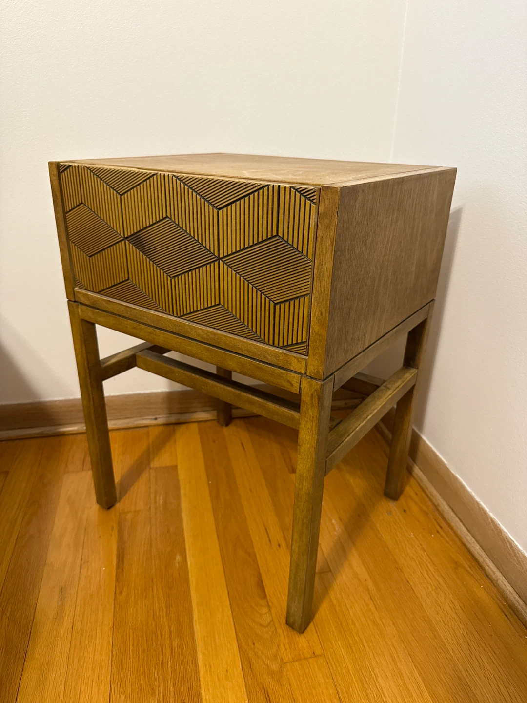 Wooden Side Table with Drawer - photo 4