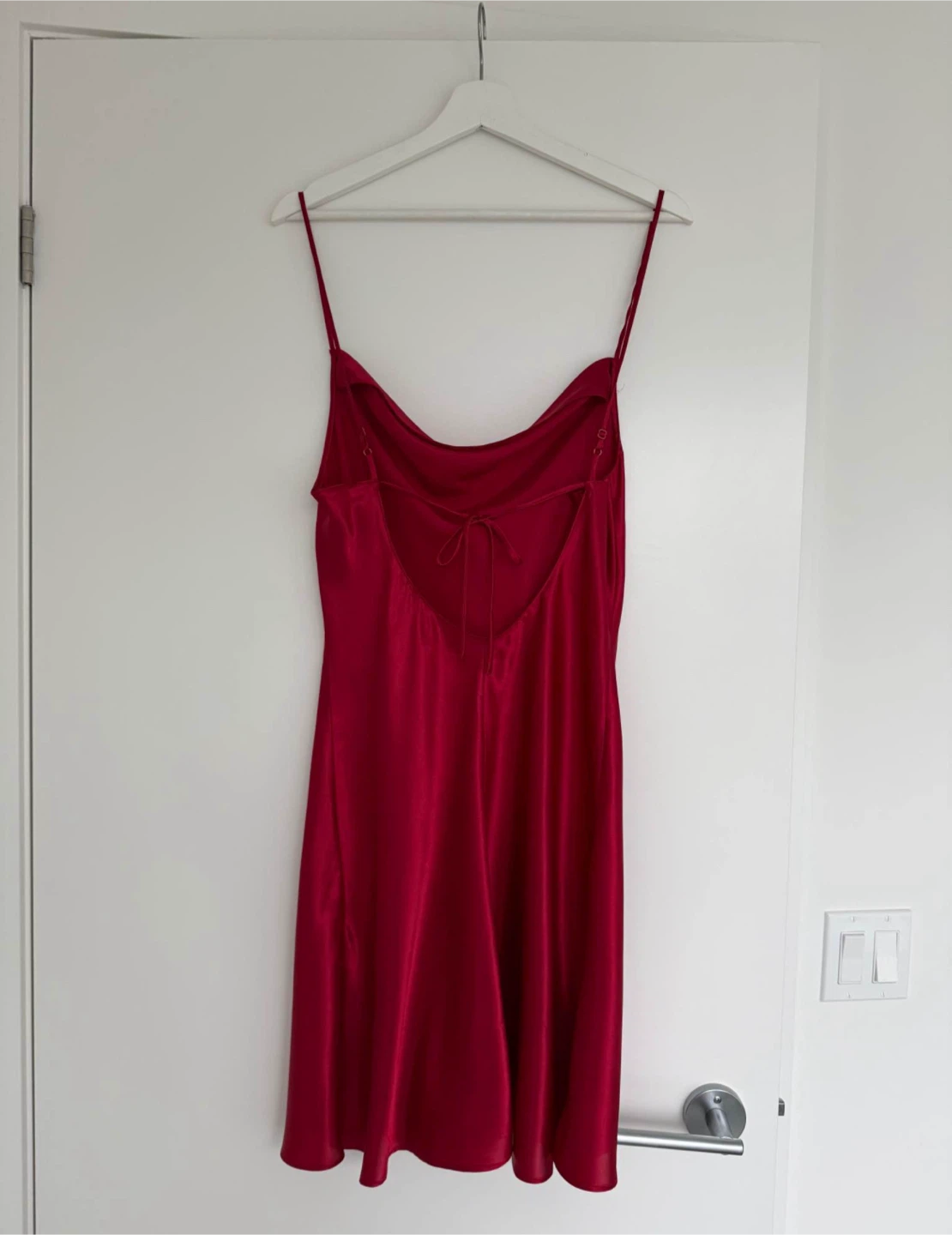 Red Satin Slip Dress – Size S/M - photo 2