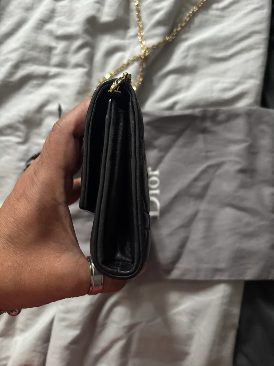 Dior Black Caro Wallet on Chain - photo 4