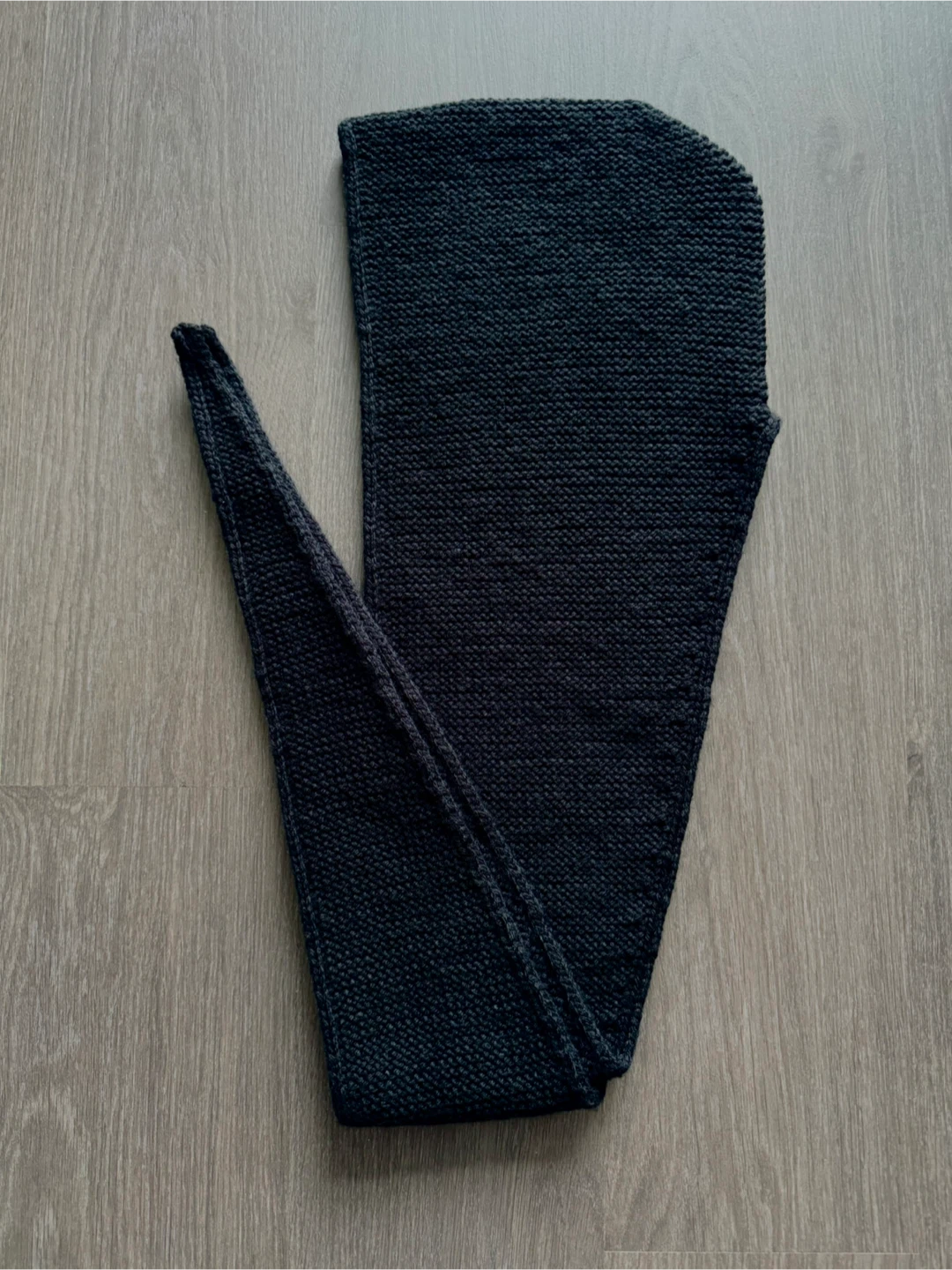 Handmade Knitted Scarf/Hood - Black color - photo 2
