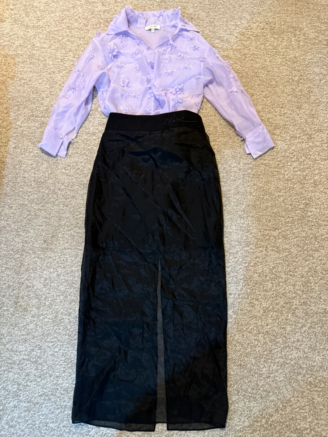 Set Black Skirt & Tank ,purple lavender (6475621363)message