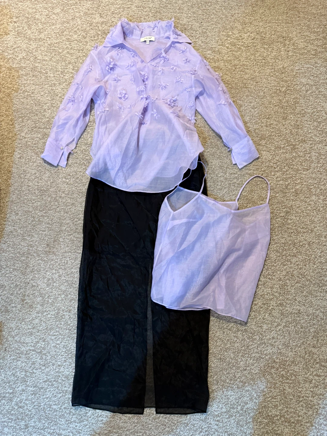 Set Black Skirt & Tank ,purple lavender (6475621363)message - photo 2