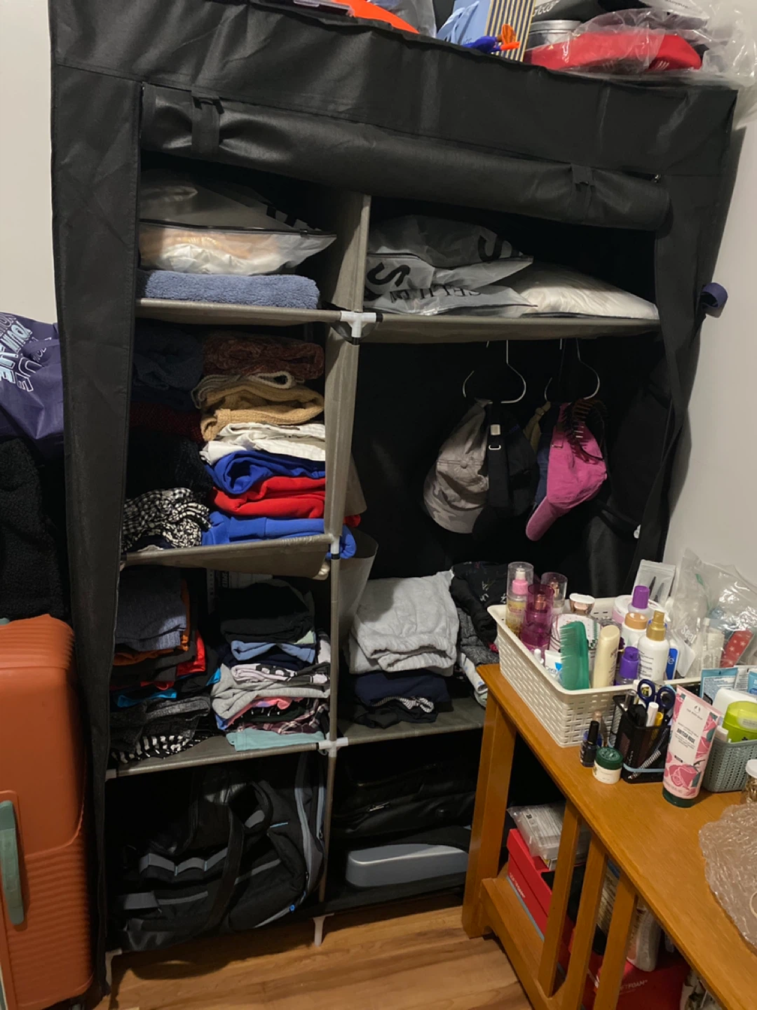 Portable Wardrobe Closet Organizer - Black - photo 2