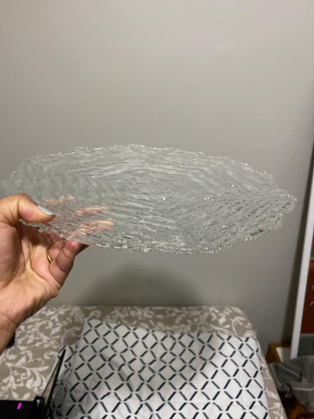 Textured Glass Serving Bowl - photo 2