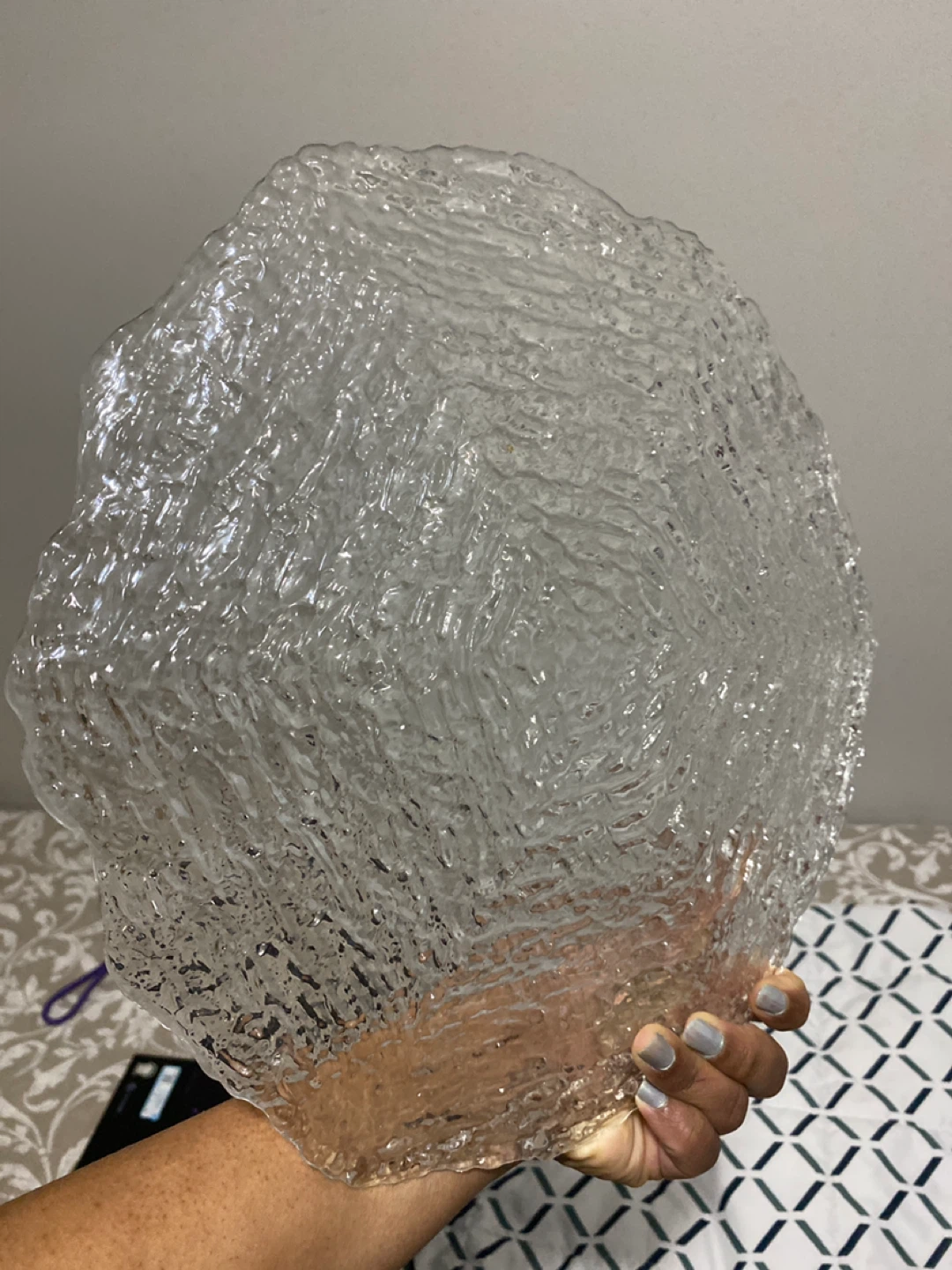 Textured Glass Serving Bowl - photo 3