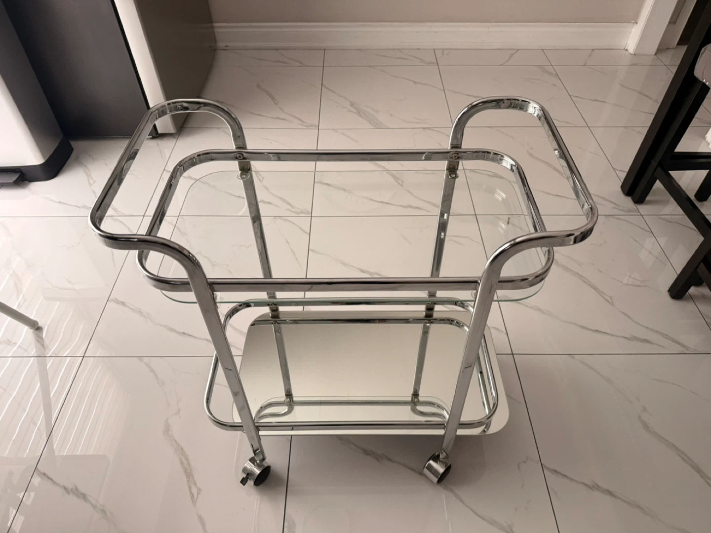 Chrome & Glass Bar Cart